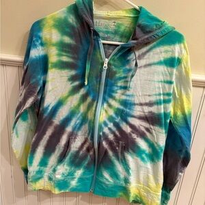 Tie-Dye Hoodie - Blue, Green, and Gray